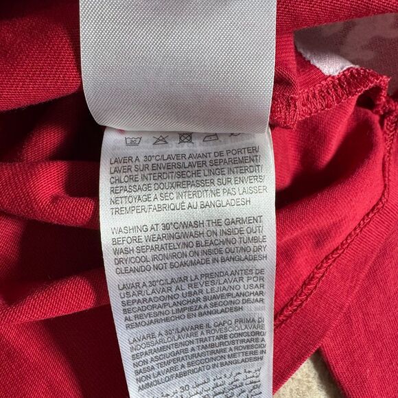 Red embroidered shirt Peter Pan collar size 2T NEW with flaw Parisian retro - Picture 10 of 11